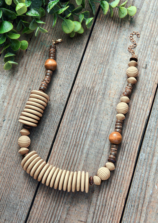 

Beading Wooden Choker Necklace, Multicolor, SCM015064