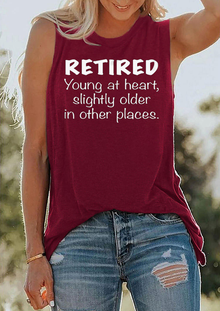 

Retired Young At Heart Slightly Older In Other Places Tank - Burgundy, Red, SCM015418