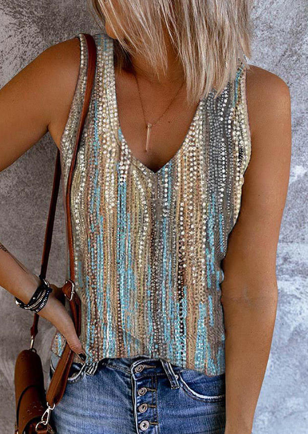 Dot Casual V-Neck Tank