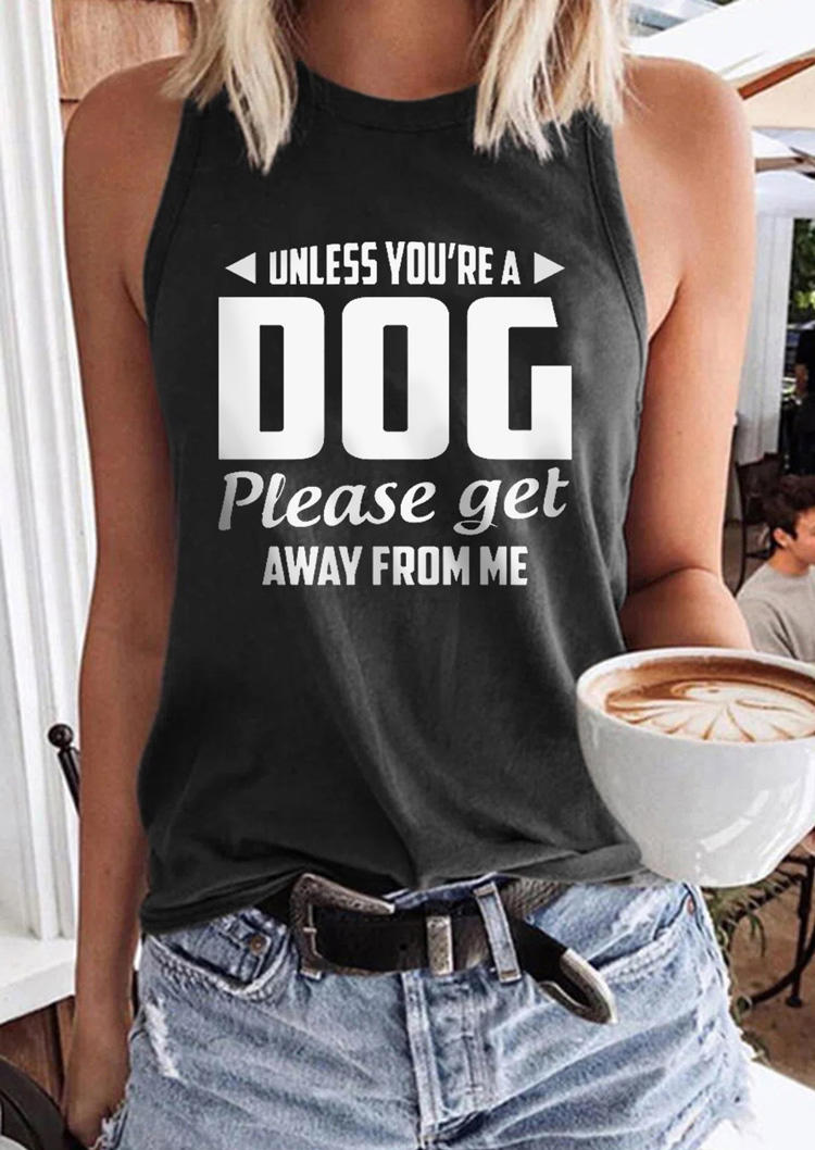 

Unless You're A Dog Please Get Away From Me Tank - Dark Grey, Gray, SCM015479