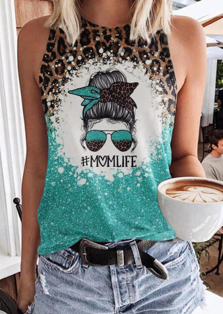 

Momlife Leopard Glitter Bleached Tank, Multicolor, SCM015529
