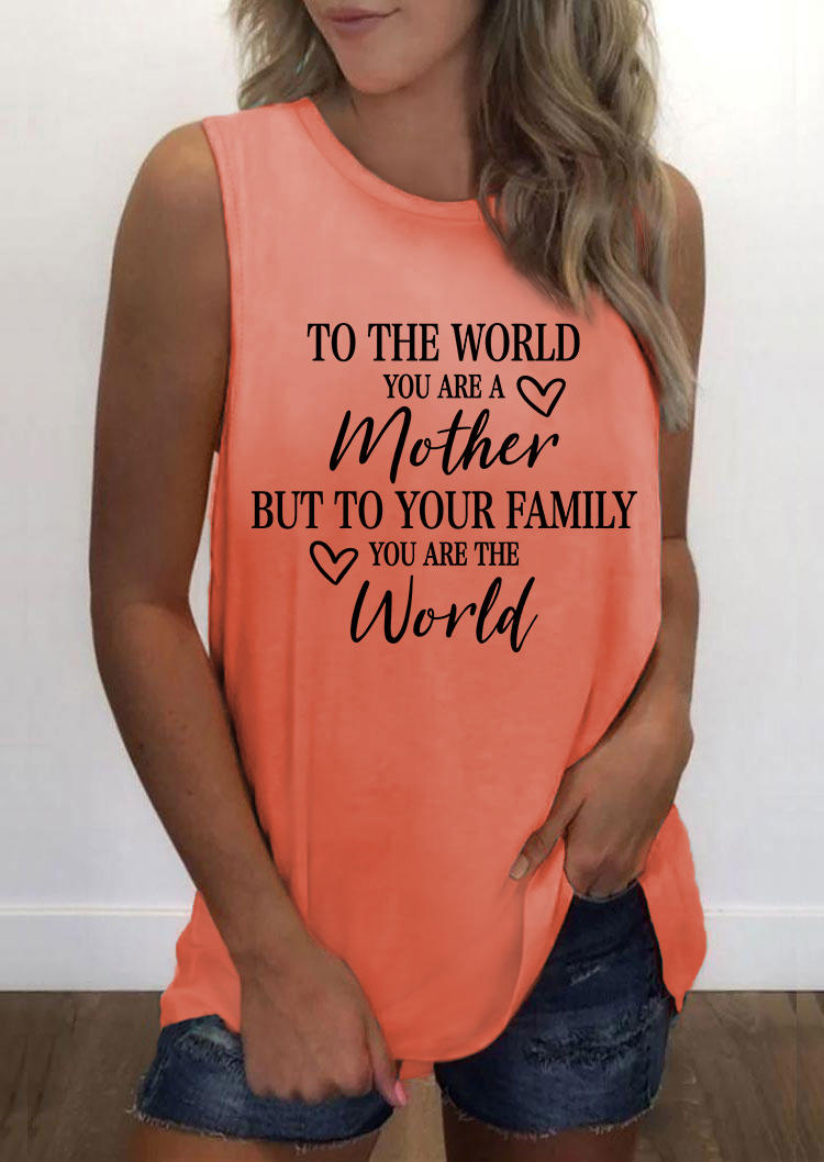 

To The World You Are A Mother Heart Tank - Orange, SCM015422