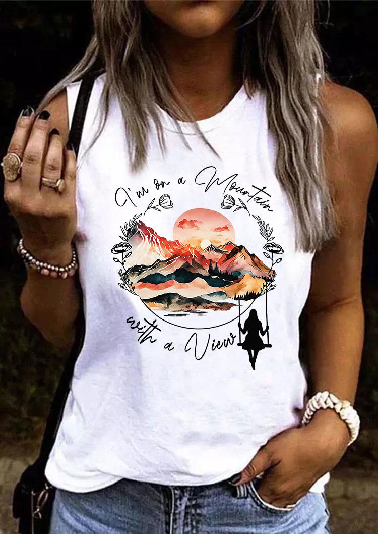 

I'm On A Mountain With A View Tank - White, SCM015528
