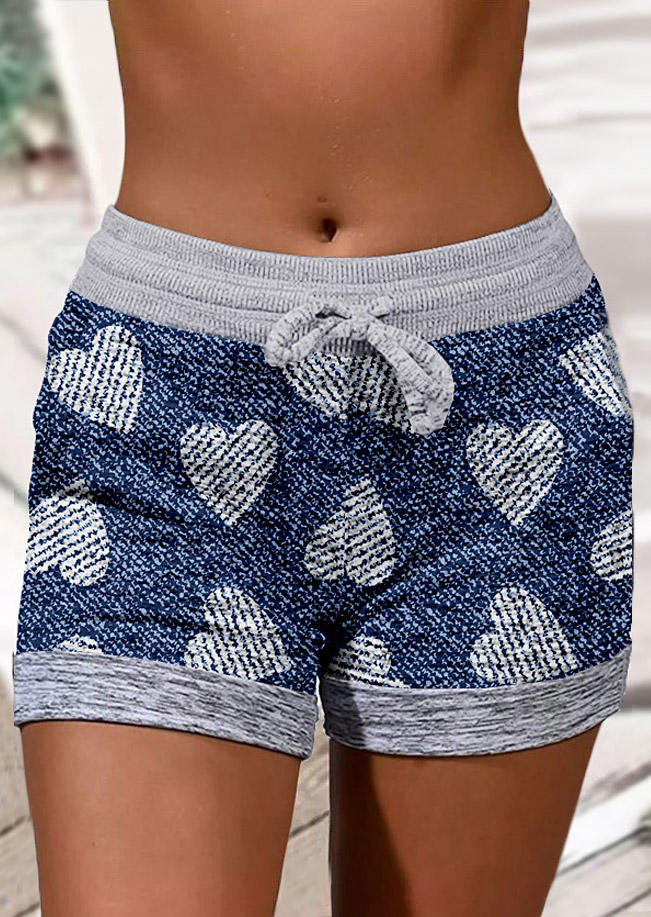 

Heart Pocket Casual Shorts - Blue, SCM015402