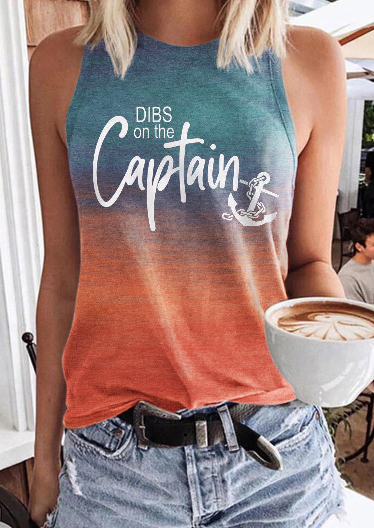 

Dibs On The Captain Anchor Gradient Racerback Tank, Multicolor, SCM015665