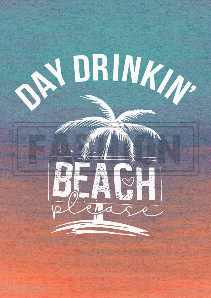 Day Drinkin' Beach Please Gradient Coconut Tree Tank