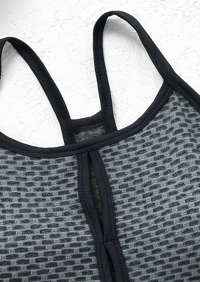 Honeycomb Hollow Out Activewear Sports Bra - Black