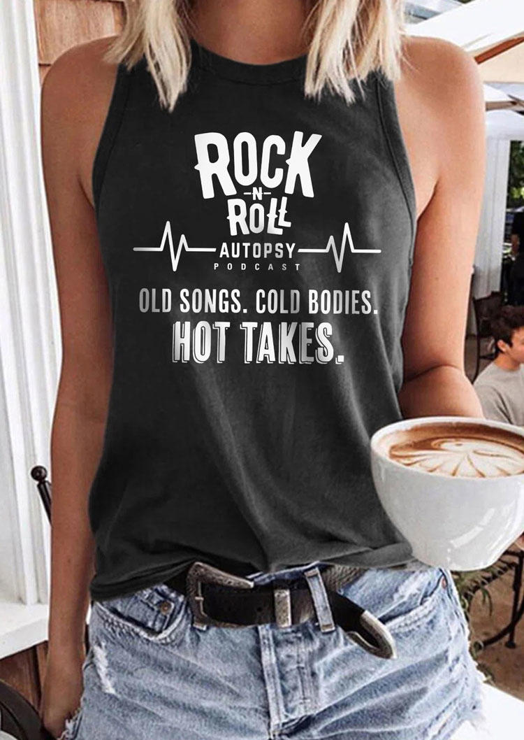 

Rock N Roll Autopsy Podcast Old Songs Cold Bodies Hot Takes Tank - Dark Grey, Gray, SCM015629
