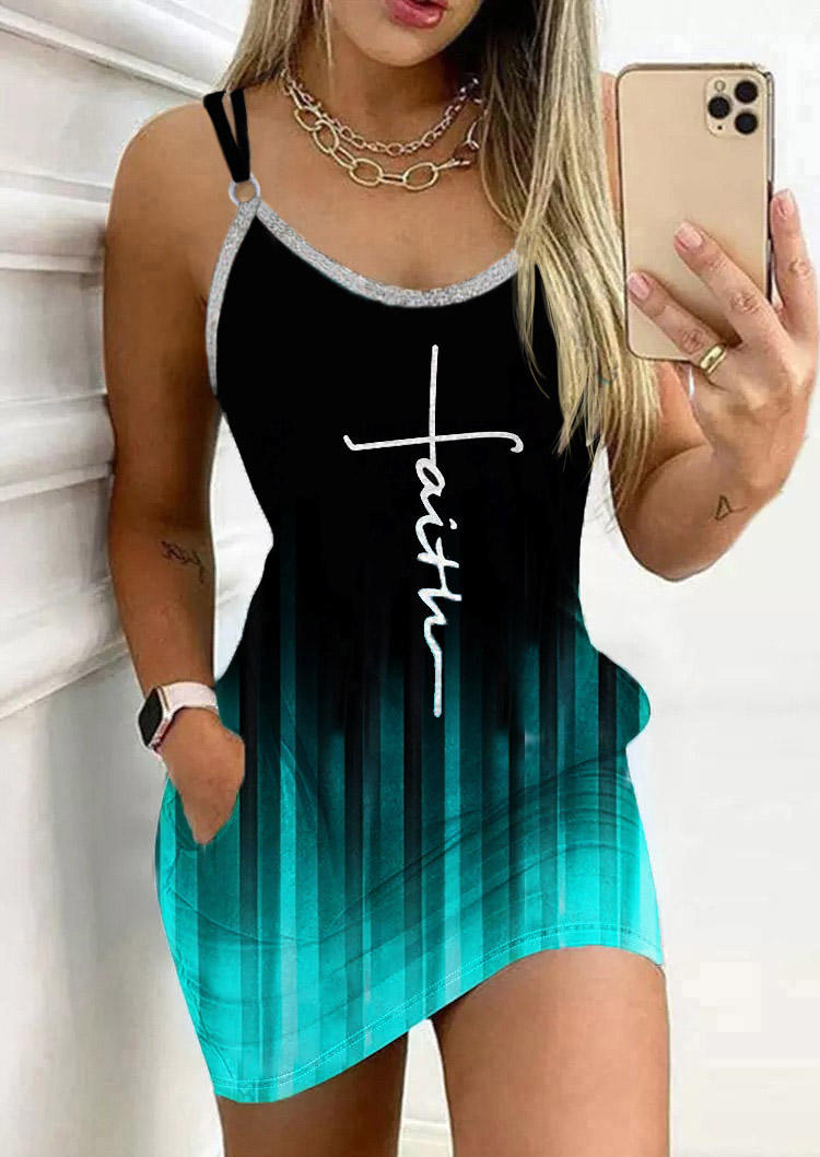 

Faith Gradient Rhinestone Hollow Out Spaghetti Strap Mini Dress, Multicolor, SCM015599