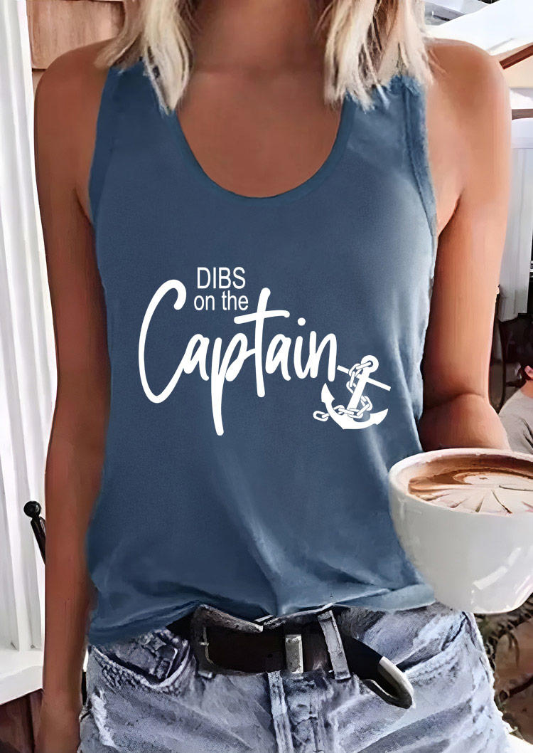 

Dibs On The Captain Anchor Racerback Tank - Lake Blue, SCM015294