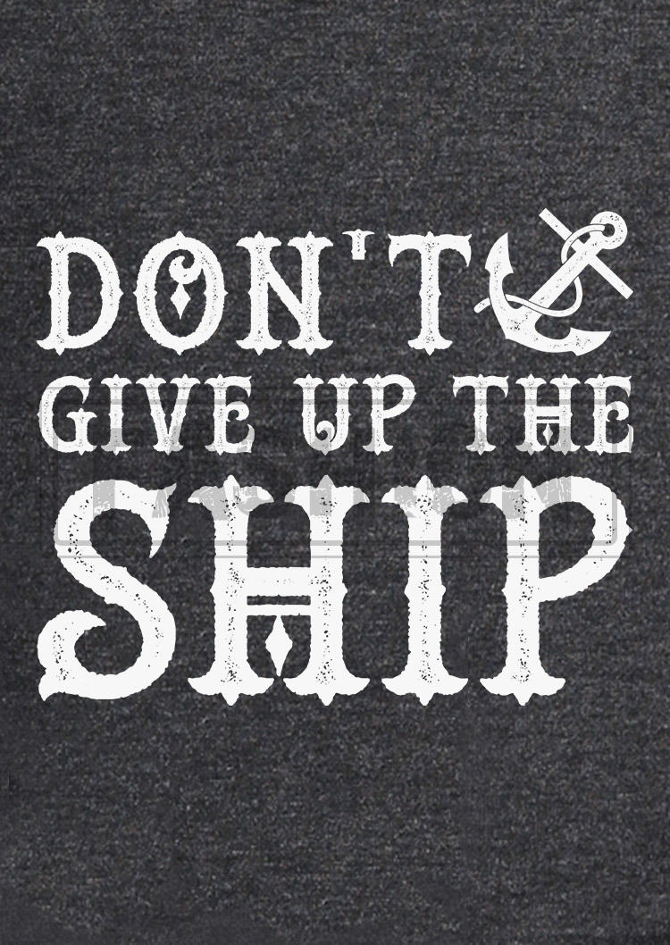 Don't Give Up The Ship Anchor Tank - Dark Grey