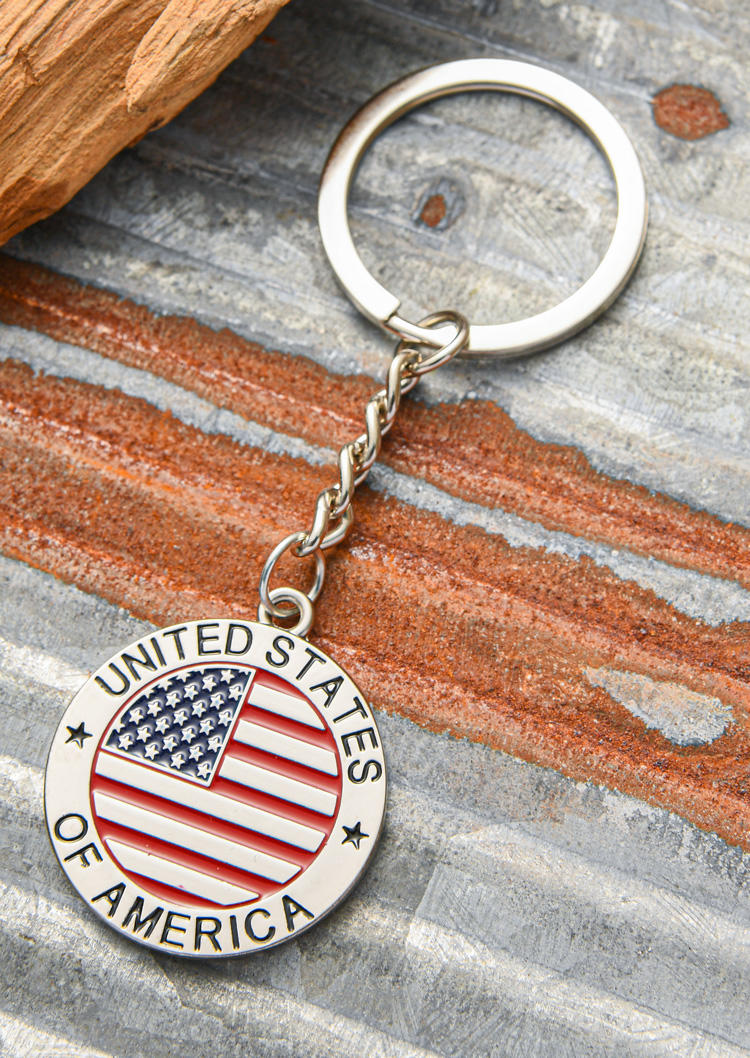 

United States Of American Flag Keychain, Multicolor, SCM015807