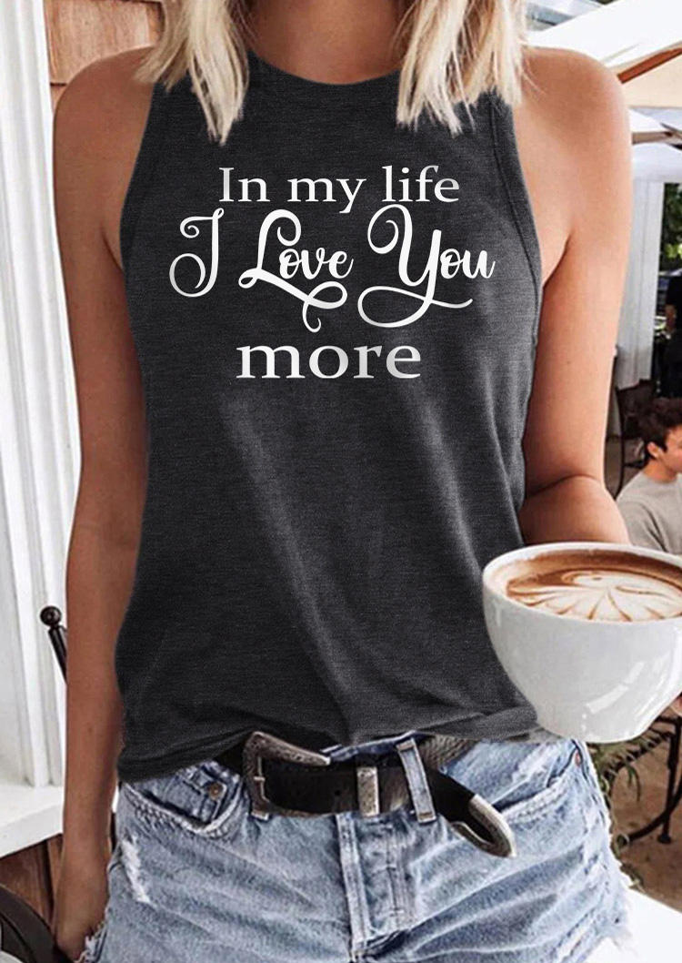 

In My Life I Love You More Tank - Dark Grey, Gray, SCM015986