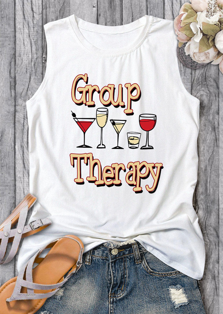 

Group Therapy Drink O-Neck Tank - White, SCM016114