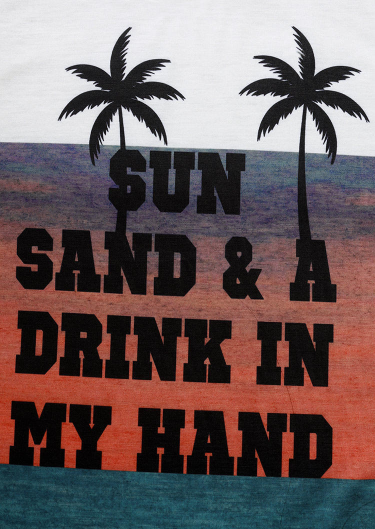 Sun Sand & A Drink In My Hand Color Block Tank