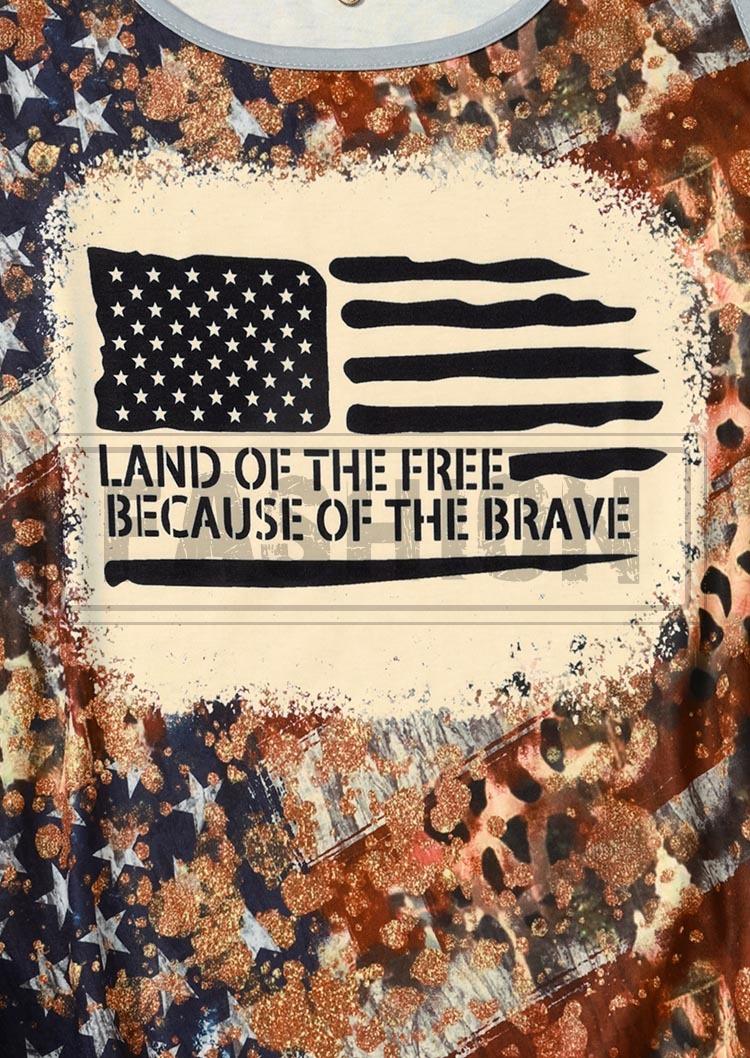 Land Of The Free Because Of The Brave American Flag Leopard Tank