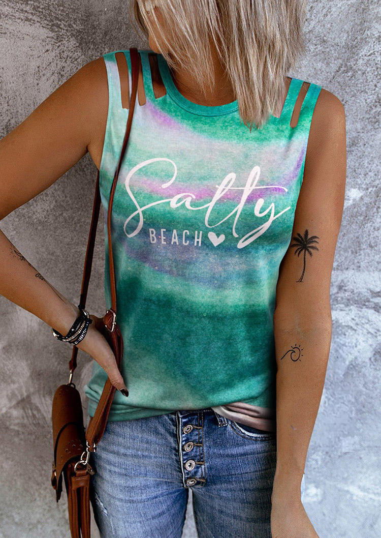 

Salty Beach Gradient Hollow Out Tank, Multicolor, SCM015781