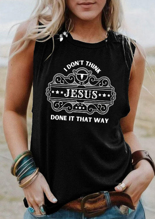 

I Don't Think Jesus Done It That Way Tank - Black, SCM015897