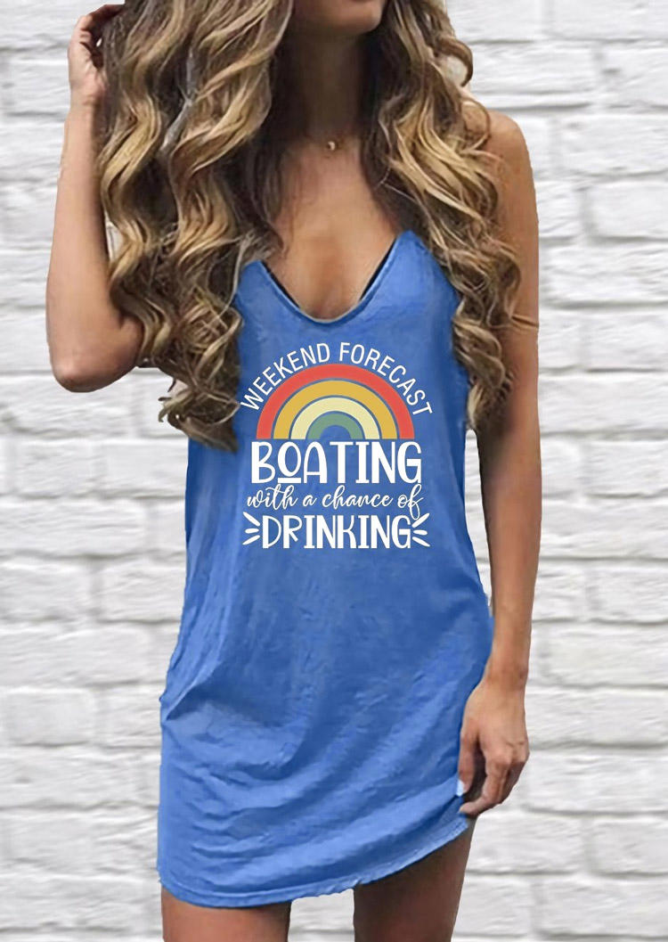 

Weekend Forecast Boating With A Chance Of Drinking Mini Dress - Light Blue, SCM015938