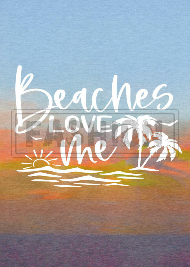 Beaches Love Me Coconut Tree Gradient Button Hollow Out Tank