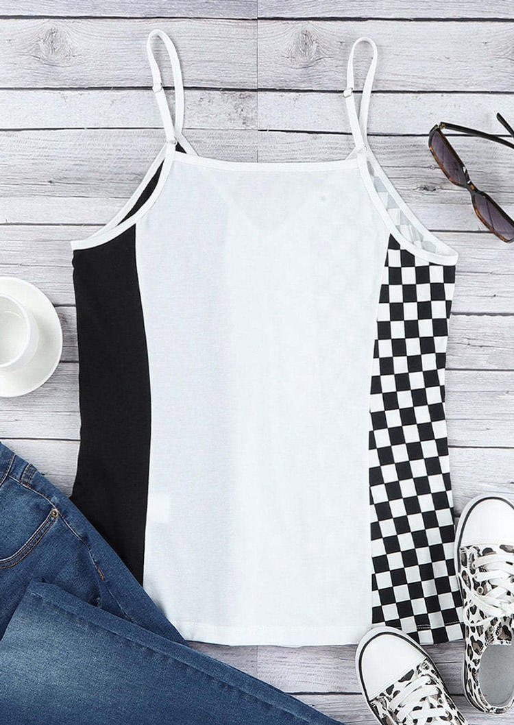 Color Block Checkered Flag Camisole