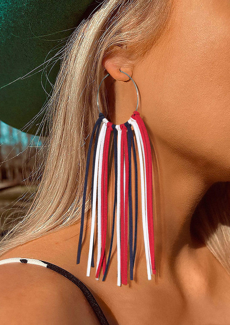

Colorful Tassel PU Leather Trendy Earrings, Multicolor, SCM015922