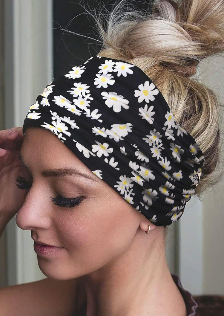 

Daisy Yoga Sport Wide Headband, Black, SCM015925