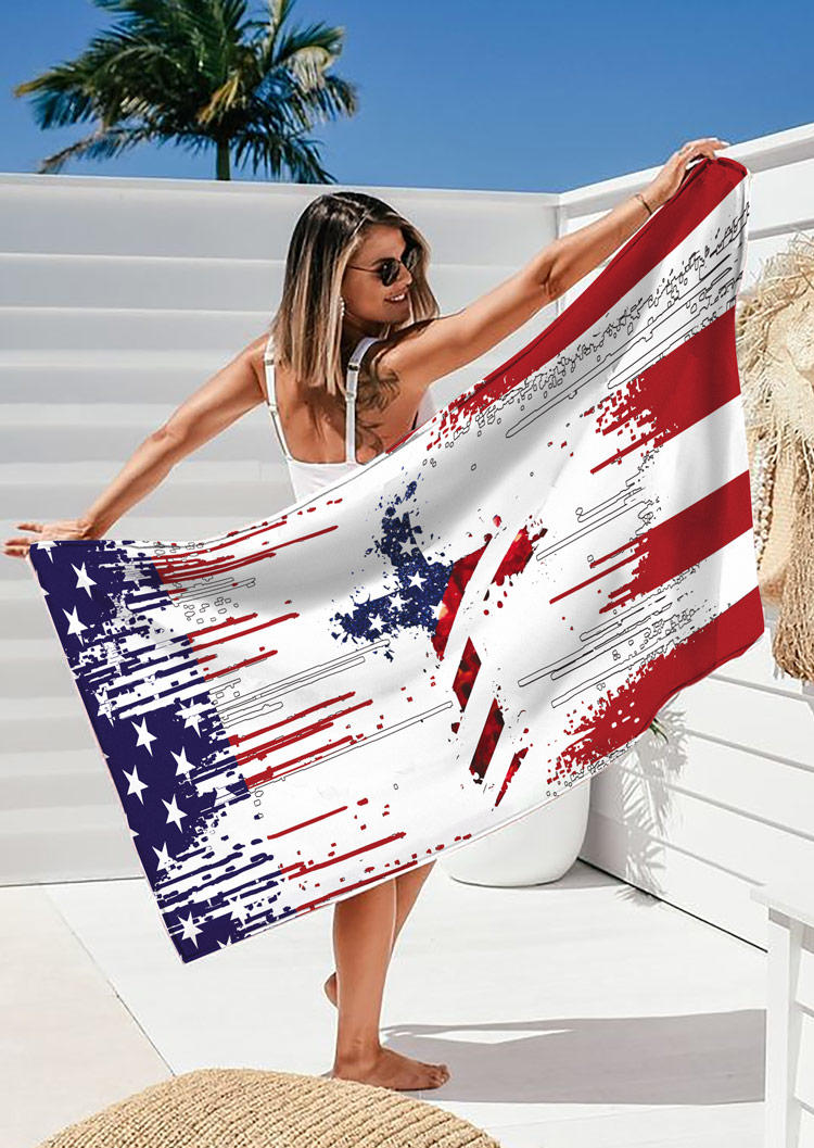 

American Flag Cross Beach Blanket, Multicolor, SCM016066