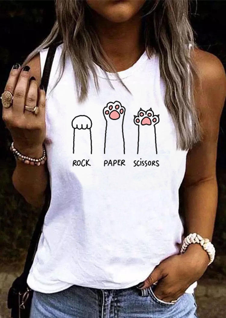 

Rock Paper Scissors Tank - White, SCM016298