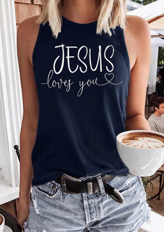 

Jesus Loves You Racerback Tank - Navy Blue, SCM016301