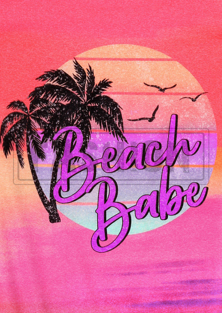 Beach Babe Drawstring Coconut Tree Tank