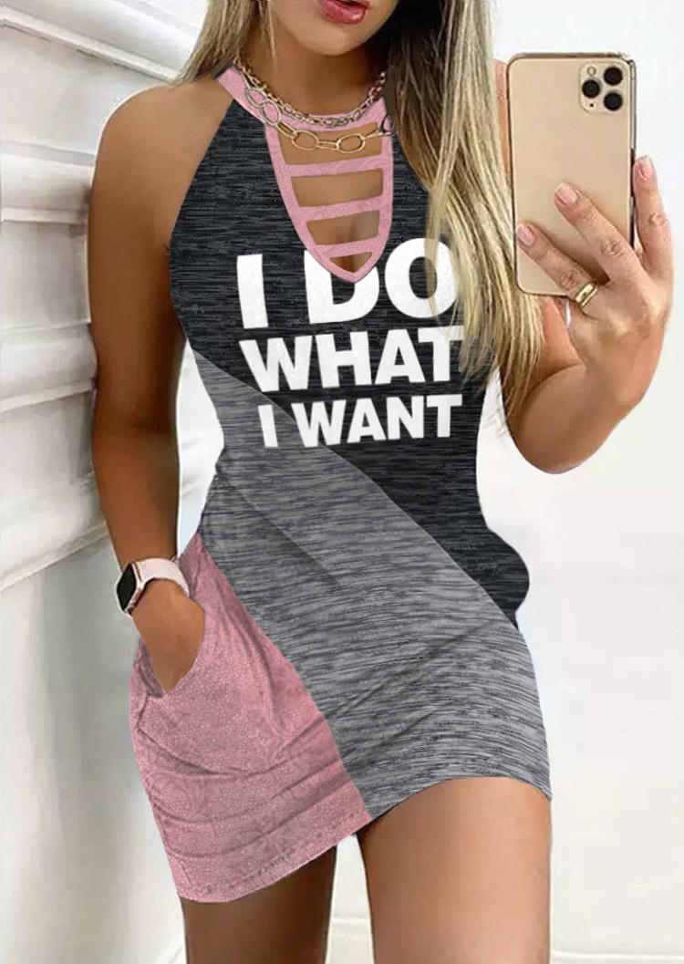 

I Do What I Want Color Block Mini Dress, Multicolor, SCM016154