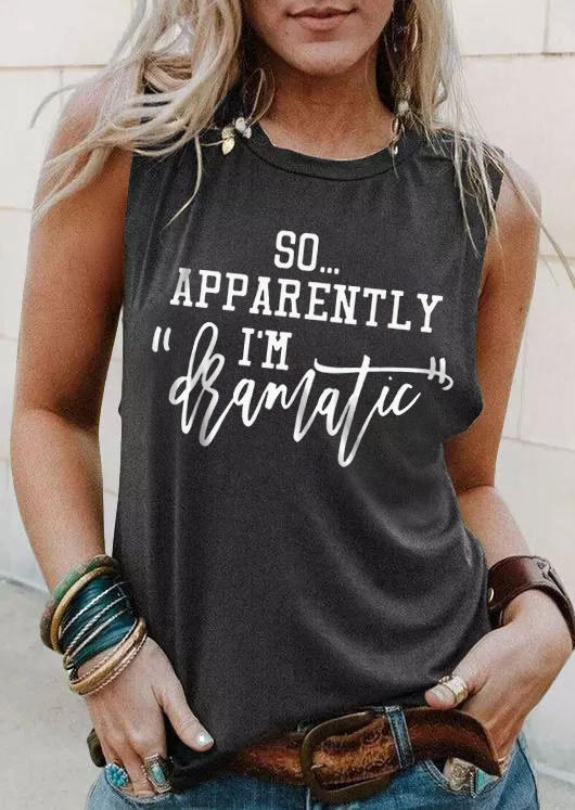 

So Apparently I'm Dramatic Tank - Dark Grey, Gray, SCM016374