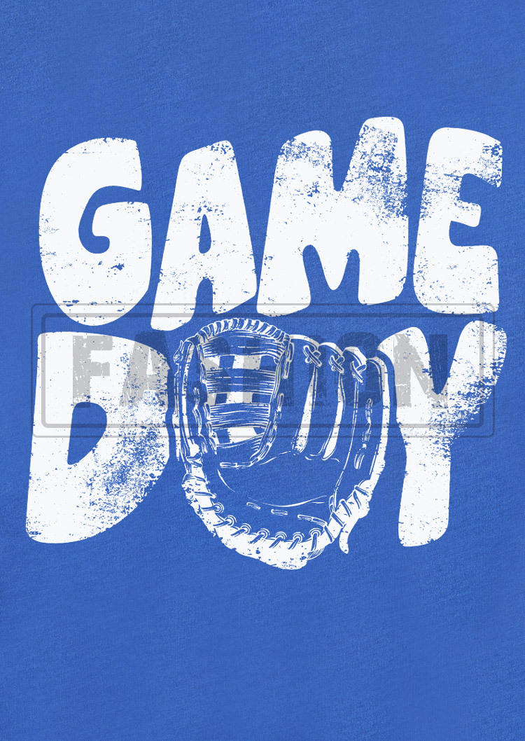 Game Day O-Neck T-Shirt Tee - Blue