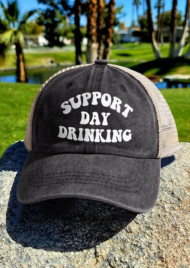 

Support Day Drinking Mesh Baseball Cap, Black, SCM016302