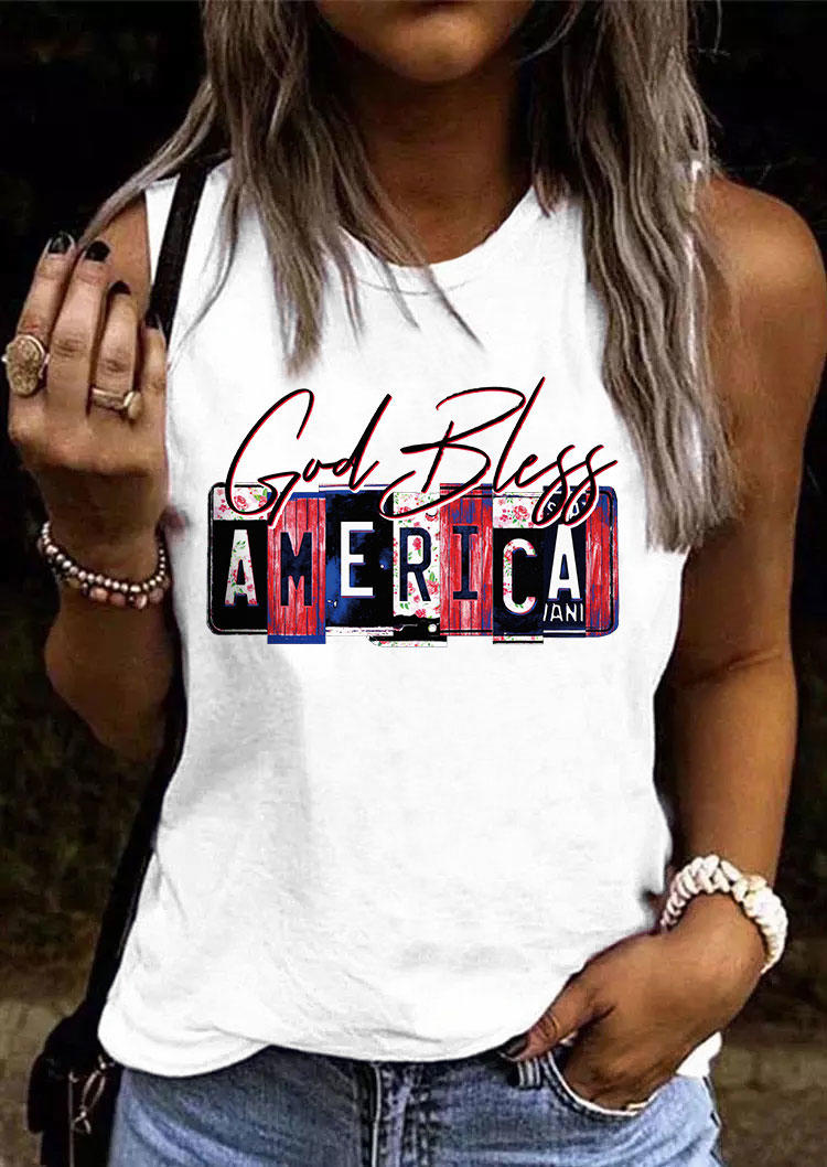 

God Bless America Tank - White, SCM016523