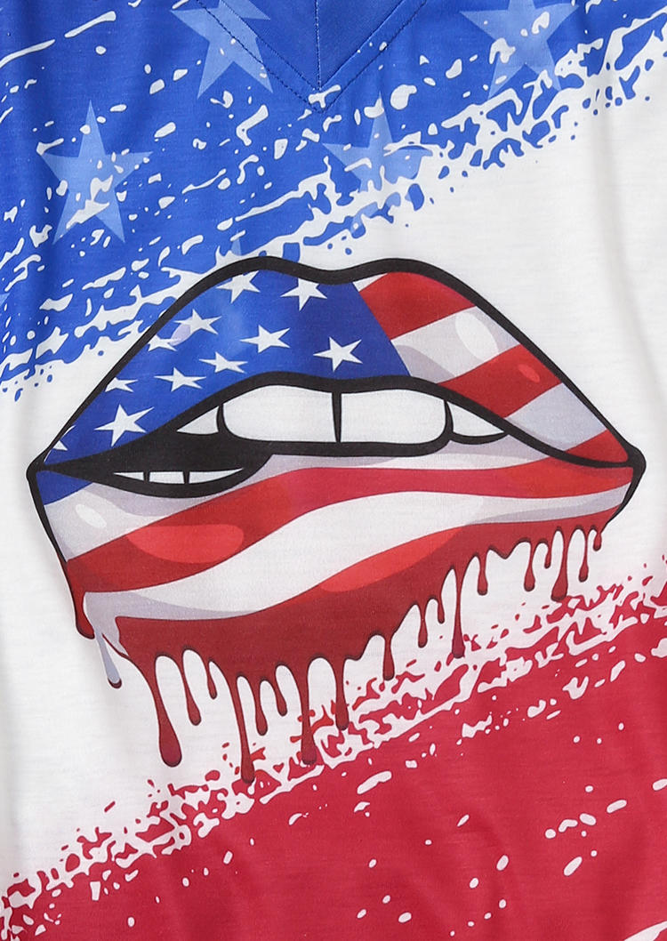 American Flag Lips Star Tank