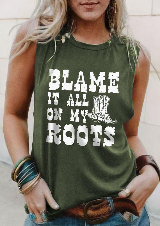 

Blame It All On My Roots Tank - Army Green, SCM016602