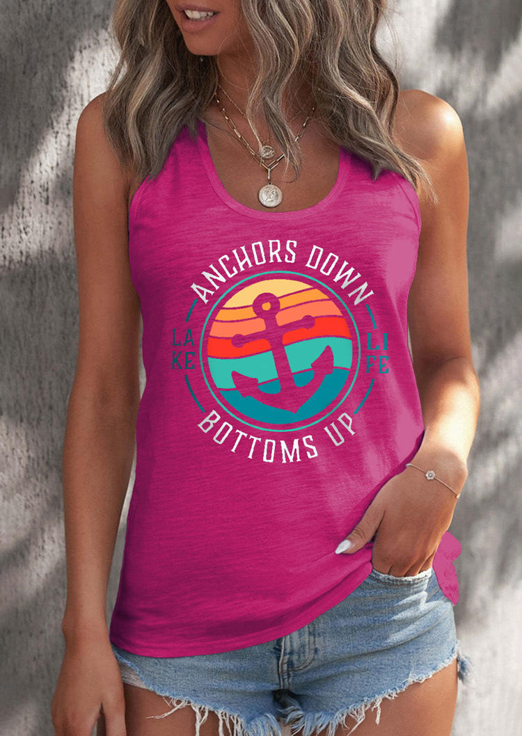 

Anchors Down Bottoms Up Lake Life Tank - Rose Red, SCM016728