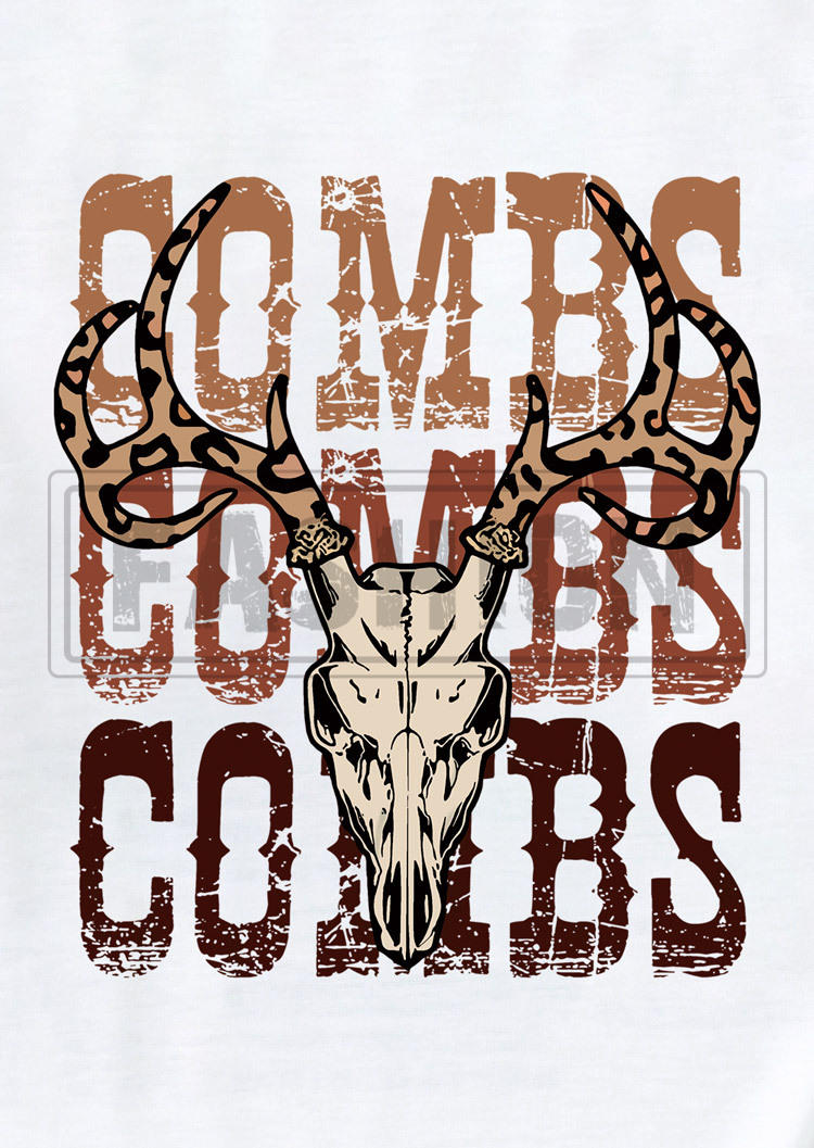 Combs Steer Skull Country Music Tank - White