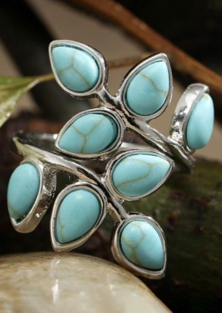 

Bohemian Leaf Turquoise Ring, Blue, SCM016687