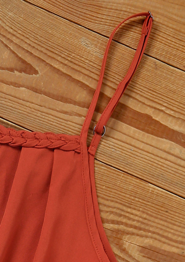 Ruffled Hollow Out Camisole - Orange