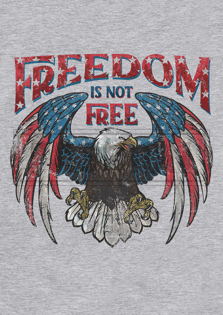 Freedom Is Not Free Eagle Tank - Light Grey
