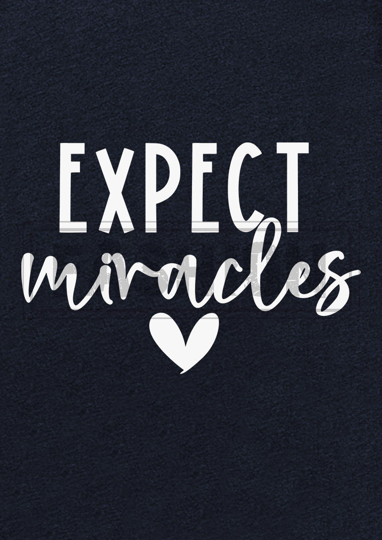 Expect Miracles Heart Tank - Navy Blue