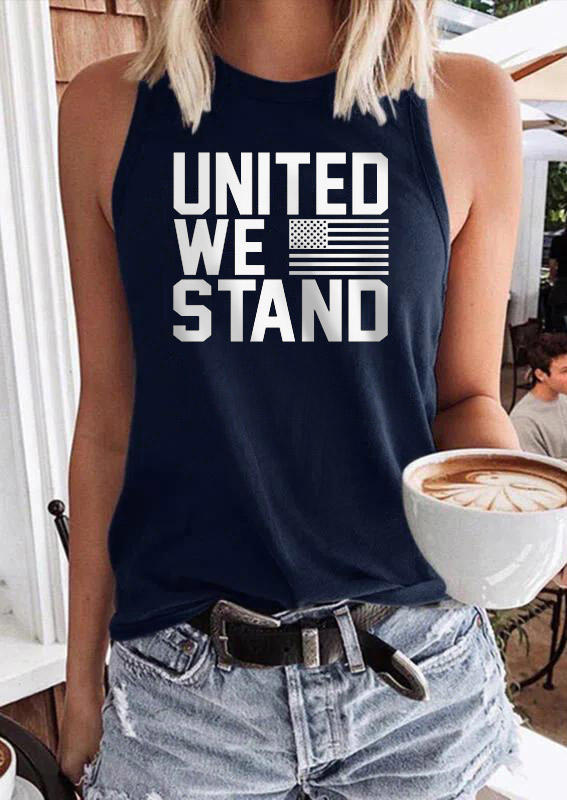 

United We Stand American Flag Tank - Navy Blue, SCM016917