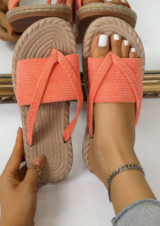 

Flip Flops Flat Slippers Without Anklet - Orange, SCM016947