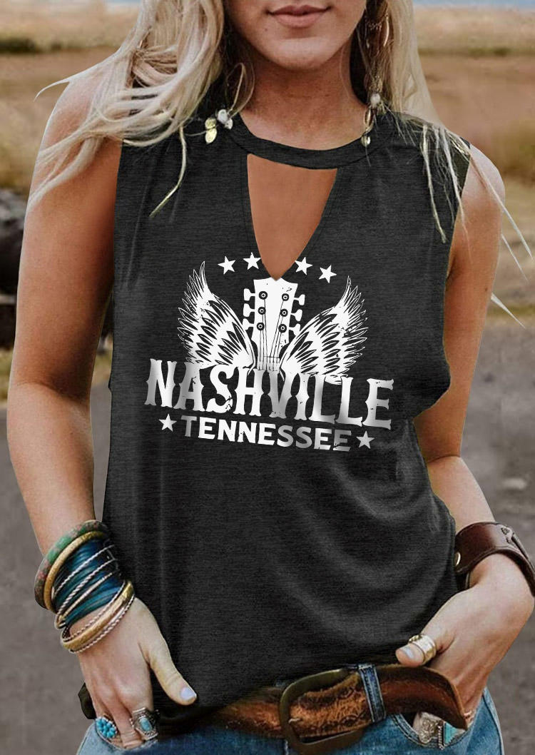 

Nashville Tennessee Star Wings Tank - Dark Grey, Gray, SCM016724