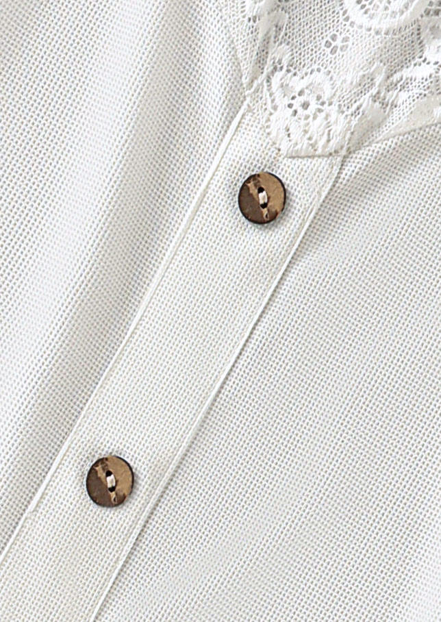 Button Lace Splicing Tank - White