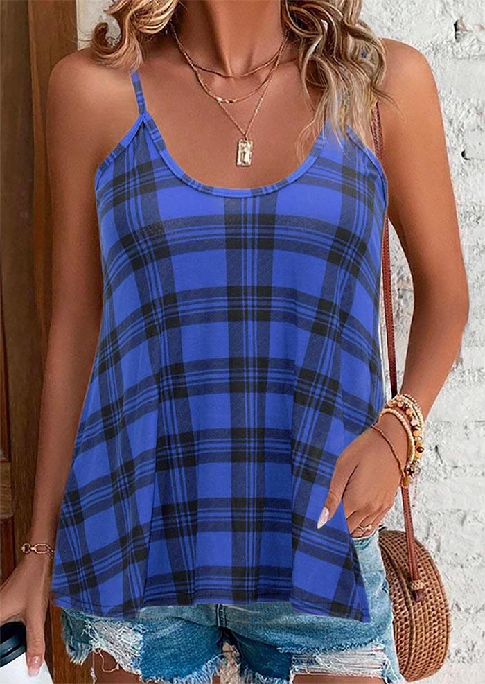 

Plaid Spaghetti Strap Camisole - Blue, SCM017041