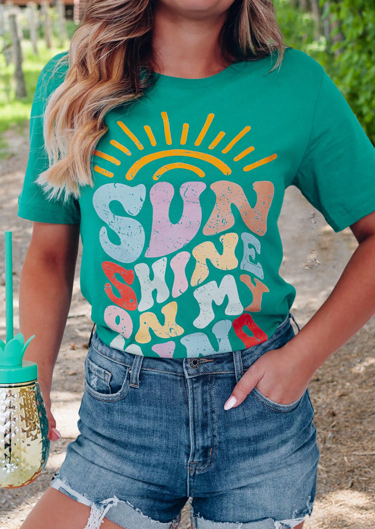 

Sunshine On My Mind T-Shirt Tee - Cyan, Blue, SCM016876